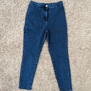 COLLUSION x002 Super Skinny High Waist Jeans in Dark Wash Blue